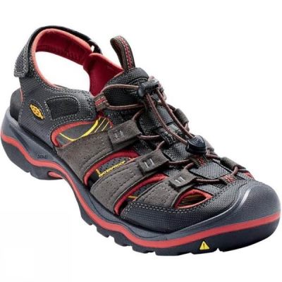 Sandalias Keen Rialto H2 Hombre Negras / Rojas - Chile QTW670821